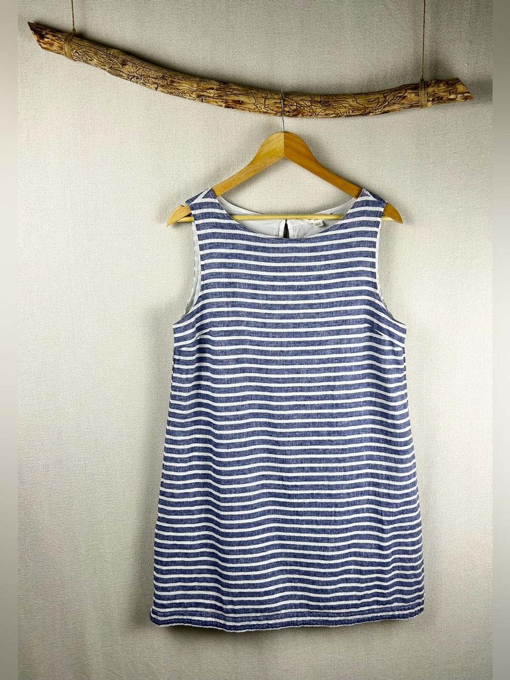 Beach Lunch Lounge Linen Blend Stripe Dress | Relaxed Coastal Fit